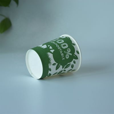 3 Unzen 75 ml Einfachwand Papier Tasse biologisch abbaubare Marken Einweg-Tassen
