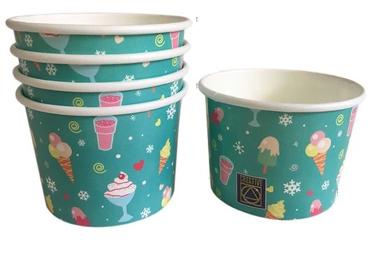 Weiße Karton-Kleine Eisservice-Schüsseln 0,6L Custom Logo Druck