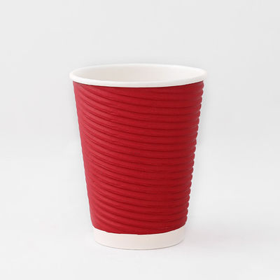 Recycelte 430 ml Ripple Wand Kaffeetassen 12oz Ripple Papier Tassen Kunststoff frei beschichtet