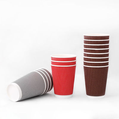 Einweg 16oz Ripple Cups PLA beschichtet 540ml Kraft Papier Tassen
