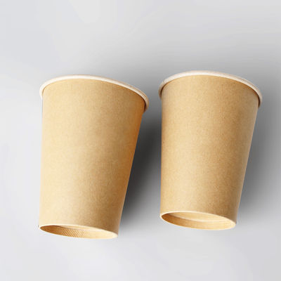 Lebensmittelqualität Braune Kraft-Papierbecher Kunststofffreie, mit einer einzigen Wand beschichtete Kraft-Heizbecher