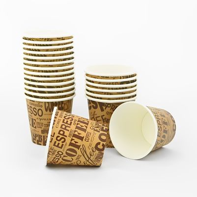 Custom Printed Logo Einfachwand Papier Tasse 6oz 180ml Doppel Einfachwand Kaffeetassen