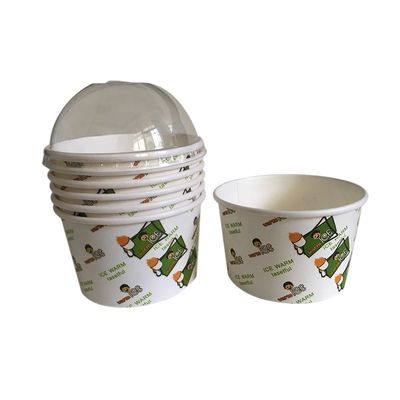 Kompostierbare 120 ml Papierkühlchen Weiße Kraft-PLA-beschichtete Einweg-Papier-Eisbecher