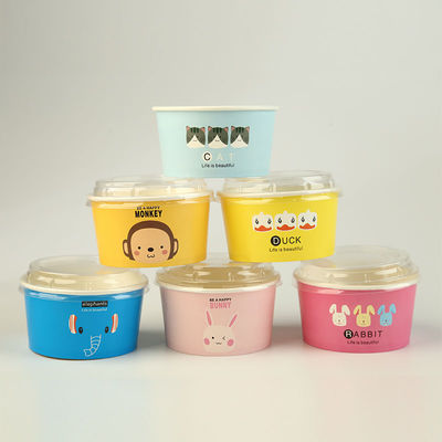 Anpassung Papierschüssel 350cc biologisch abbaubare personalisierte Papier Eiscreme Schüsseln
