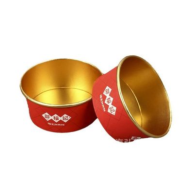 Einweg-Aluminiumfolie-Schüssel mit individuellem Druck PE-PLA-Gold Einweg-Schüssel