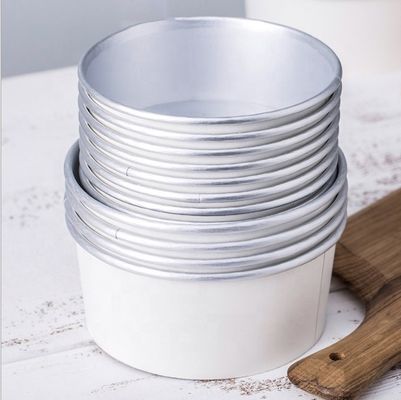 Silber Aluminiumfolie Papier Schüssel PE PLA Kunststofffrei beschichtet runde Form Schüssel
