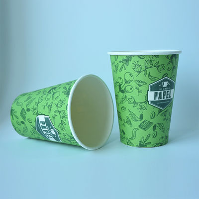 Custom Logo 430ml persönliche Papierbecher 12oz Einwegkaffeetasse mit Logo
