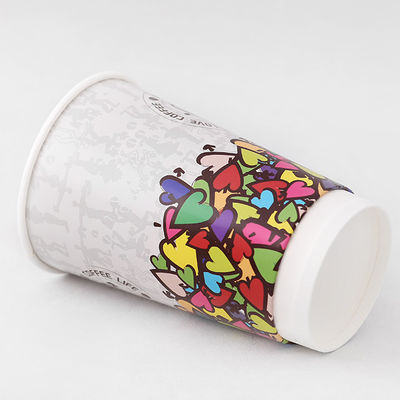 OEM 16oz doppelte Wandpapier Tasse PE beschichtet Einweg Milch Tee Tasse