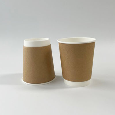 Custom Logo Kraftpapier Eisbecher 16OZ PLA beschichtet Doppelwand Papierbecher