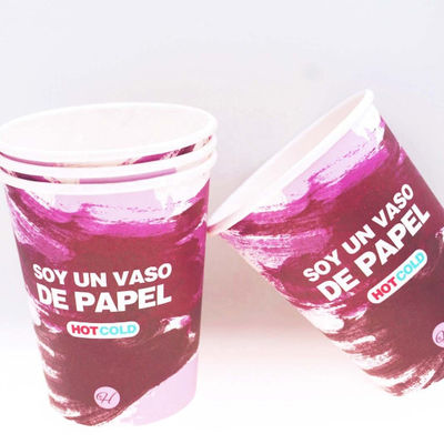 10oz 360ml Einzelwand Papier Tasse Plastikfrei beschichtet Cola Einweg-Tassen für kalte Getränke