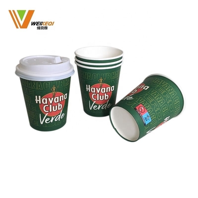 Custom Logo Einweg-PE-PLA-Platin-freie Sinlge Wandpapier-Tasse mit Deckel